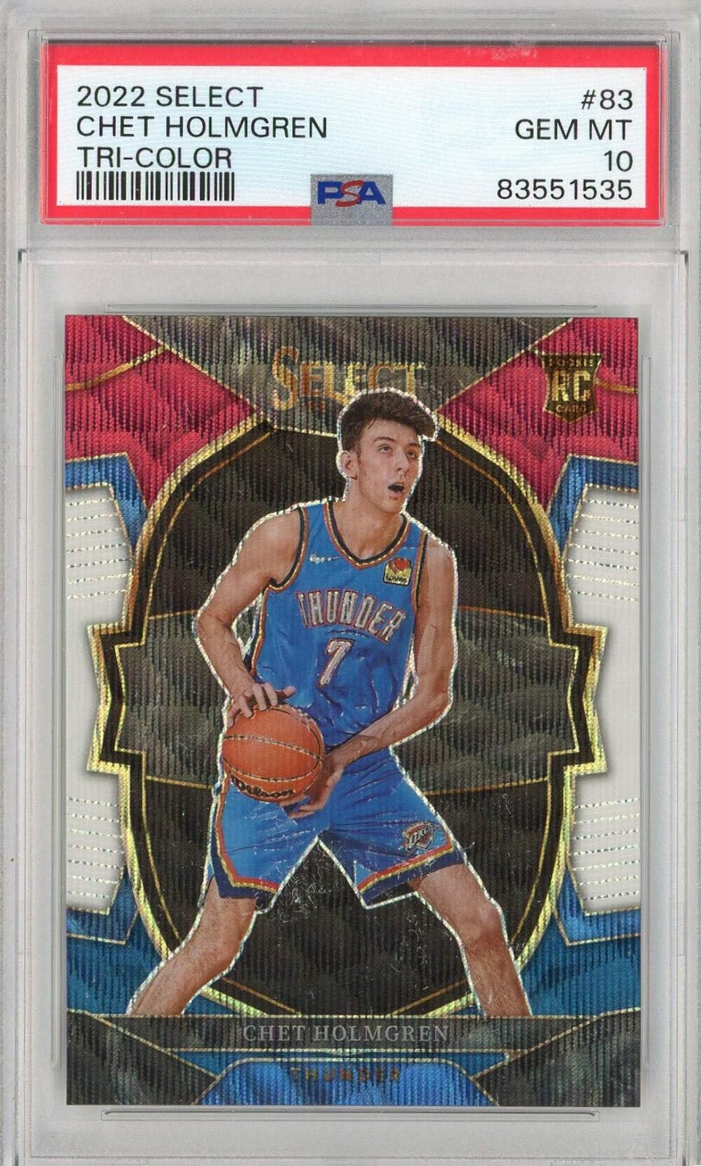 Amazon.com: Graded 2022 Panini Select Chet Holmgren #83 Tri-Color